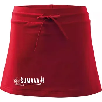 Dámská sukně Šumava nápis - Sportovní sukně - two in one - L ( Červená )