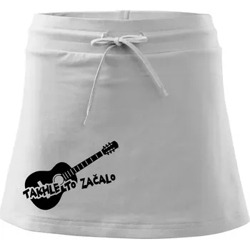 Dámská sukně Kytara, takhle to všechno začalo - Sportovní sukně - two in one - XS ( Bílá )