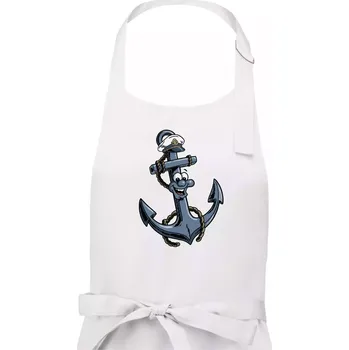 Kuchyňská zástěra Parové triko - Loď a kotva - Pánská zástěra na vaření - Univerzální velikost ( Bílá )