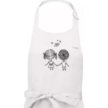 Kuchyňská zástěra Love Kluk - Holka - Pánská zástěra na vaření - Univerzální velikost ( Bílá )