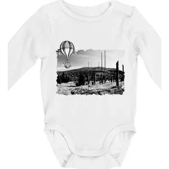 Kojenecký body Retro Blatný vrch - Body kojenecké s dlouhým rukávem - Dlouhý r. do 3 měs ( Bílá )