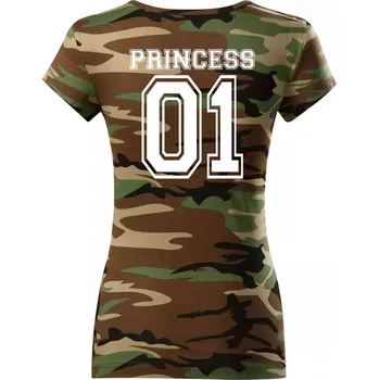 Dámské tričko Princess 01 - Dámské maskáčové triko - S ( Hnědý maskáč )