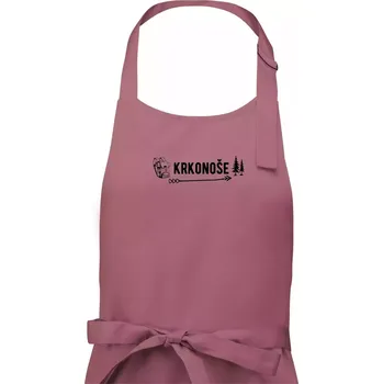 Kuchyňská zástěra Krkonoše nápis - Pánská zástěra na vaření - Univerzální velikost ( Starorůžová )
