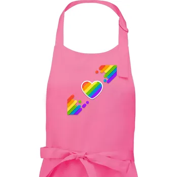 Kuchyňská zástěra Srdce uhlopříčně - Dámská zástěra na vaření - Univerzální velikost ( Růžová )