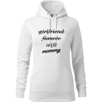 Dámská mikina Partnerské triko nastávající rodiče - Mikina dámská Cape s kapucí - M ( Bílá )