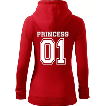 Dámská mikina Princess 01 - Dámská mikina trendy zipper s kapucí - S ( Červená )