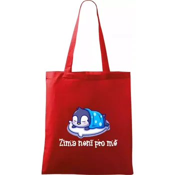 Nákupní taška Zima není pro mě - Taška bavlněná - 42 x 38 cm ( Červená )