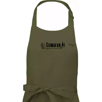 Kuchyňská zástěra Šumava nápis - Pánská zástěra na vaření - Univerzální velikost ( Khaki )