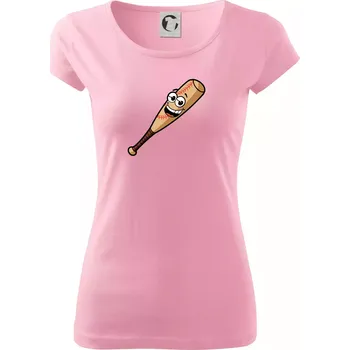 Dámské oblečení Parové triko - baseballová pálka a míček - Dámské triko Pure - 3XL ( Růžová )