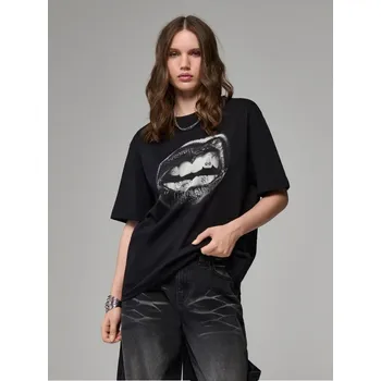 Dámská móda Tričko s&nbsp;potiskem - XL - House - černá - 054GT-99X