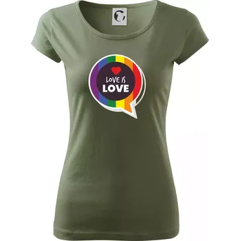 Dámské tričko Love is love bublina - Dámské triko Pure - 3XL ( Khaki )