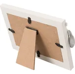 Bílý fotorámeček na šířku s patinou a srdíčky - 16*2*12 cm / 13*9 cm