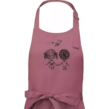 Kuchyňská zástěra Love Kluk - Holka - Pánská zástěra na vaření - Univerzální velikost ( Starorůžová )