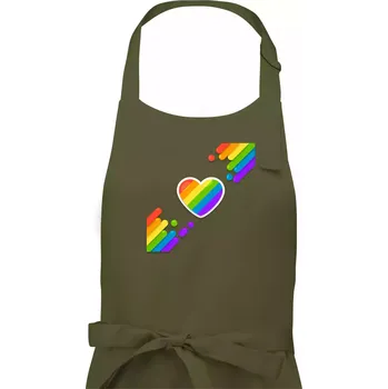 Kuchyňská zástěra Srdce uhlopříčně - Pánská zástěra na vaření - Univerzální velikost ( Khaki )