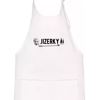 Kuchyňská zástěra Jizerky nápis - Dětská zástěra na vaření - Univerzální velikost ( Bílá )