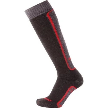 Pánské ponožky Duras Sevan merino anthracite-red zimní podkolenky Velikost 48+
