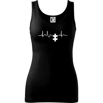 Dámské tričko EKG puzzle párové - Dámské tílko - S ( Černá )