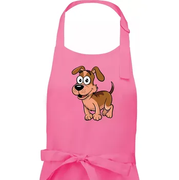 Kuchyňská zástěra Parové triko - Pes a kost - Pánská zástěra na vaření - Univerzální velikost ( Růžová )