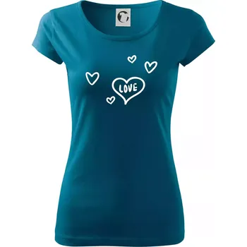 Dámské tričko Love Kluk - Holka - Dámské triko Pure - XS ( Petrolejová )