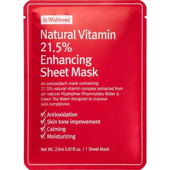 Pleťová maska By Wishtrend - Natural Vitamin C21 5% Enhancing Sheet Mask - Textilní maska s vitamíny - 23 ml