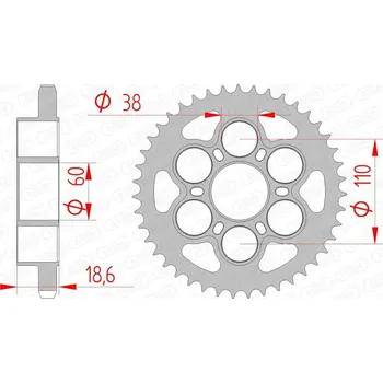 Nářadí na motocykly Zadní kolo AFAM Steel Standard 50801 - 525 50801-39
