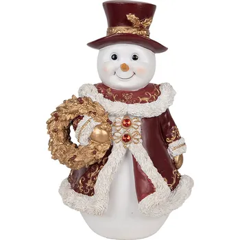 Bytová dekorace Clayre & Eef - Dekorativní figurka sněhuláka 6PR5703