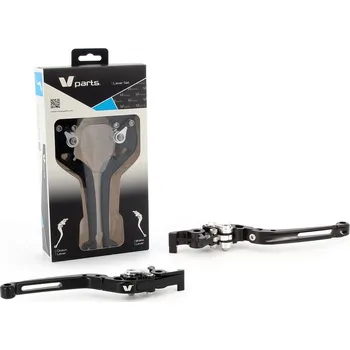 Nářadí na motocykly V-PARTS Skládací páky 177mm CNC černé/hliníkové šrouby s adaptéry od KTM Pair LV-FL(A90-R23)