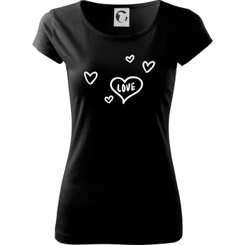 Dámské tričko Love Kluk - Holka - Dámské triko Pure - XS ( Černá )