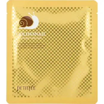 Pleťová maska Petitfee - Gold & Snail Hydrogel Mask Pack - Hydrogelová pleťová maska s filtrátem šnečího slizu - 30 g