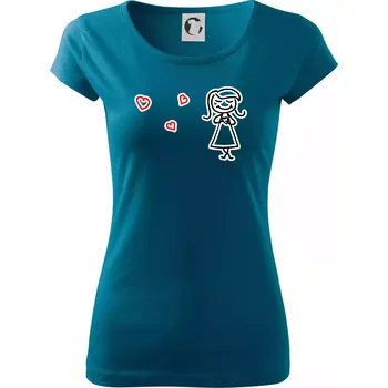 Dámské tričko Láska bublifuk - Dámské triko Pure - 2XL ( Petrolejová )