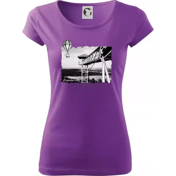 Dámské tričko Retro Hraniční vrch - Dámské triko Pure - XS ( Fialová )