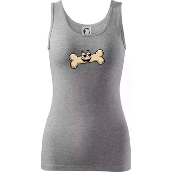 Dámské tričko Parové triko - Pes a kost - Dámské tílko - 2XL ( Tmavě šedý melír )