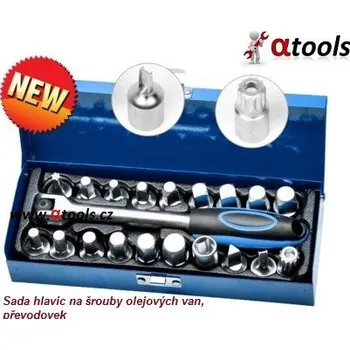 Nářadí na výměnu oleje MAGNUS Sada hlavic na šrouby olejových van, převodovek 20ks