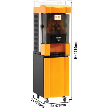 Vinotéka G.Gastro Commercial Automatic Orange Juicer - 18 kg hopper - 25 oranges/min - With stand - Orange