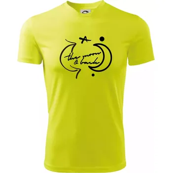 Pánské tričko The moon and back - Pánské triko Fantasy sportovní (dresovina) - L ( Neonově žlutá )