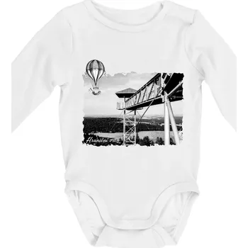 Kojenecký body Retro Hraniční vrch - Body kojenecké s dlouhým rukávem - Dlouhý r. do 3 měs ( Bílá )