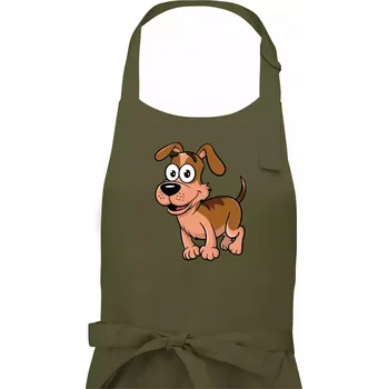 Kuchyňská zástěra Parové triko - Pes a kost - Pánská zástěra na vaření - Univerzální velikost ( Khaki )