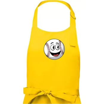 Kuchyňská zástěra Parové triko - baseballová pálka a míček - Pánská zástěra na vaření - Univerzální velikost ( Žlutá )