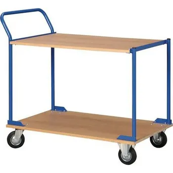 Policový vozík s madlem, do 200 kg, 2 police