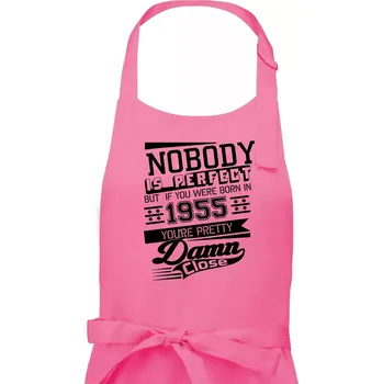 Kuchyňská zástěra Nobody is perfect - 1955 - Pánská zástěra na vaření - Univerzální velikost ( Růžová )