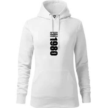 Dámská mikina Limited edition 1980 pruh - Mikina dámská Cape s kapucí - XL ( Bílá )