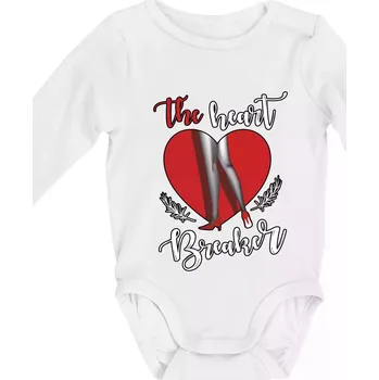 The Heart breaker - srdce - Body kojenecké s dlouhým rukávem - Dlouhý r. do 3 měs ( Bílá )