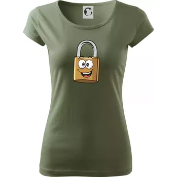 Dámské tričko Parové triko - Zámek a klíč - Dámské triko Pure - XL ( Khaki )