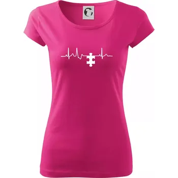 EKG puzzle párové - Dámské triko Pure - 3XL ( Purpurová )
