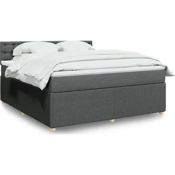 Postel vidaXL Box spring postel s matrací 180x200 cm textil [3289855] Barva: Tmavě šedá
