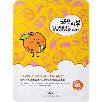 Pleťová maska Esfolio - Pure Skin Vitamin C Essence Mask Sheet - Textilní maska s vitamínem C - 25 ml