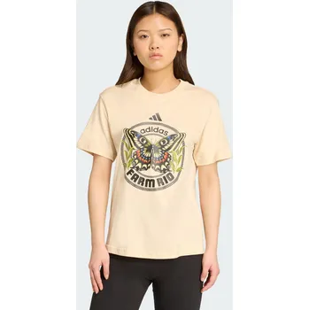 Pánské oblečení ADIDAS Tričko s potiskem adidas X FARM 2XS BÉŽOVÁ