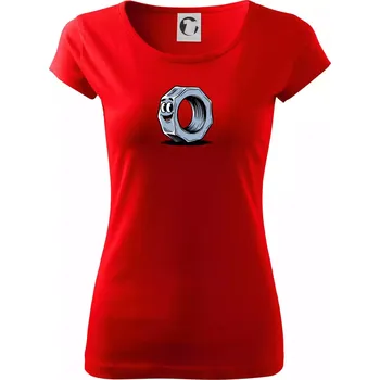 Dámské tričko Parové triko - Šroub a matka - Dámské triko Pure - M ( Červená )