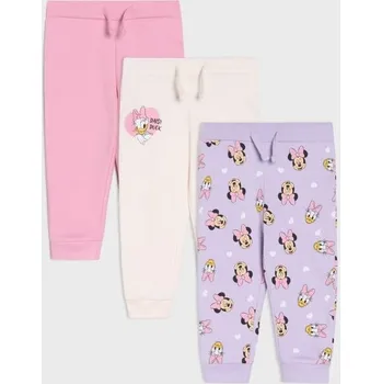 Sinsay - Bavlněné kalhoty 3 pack Minnie Mouse - krémová - 452GK-01X - 452GK-01X-98