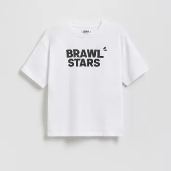 Chlapecké tričko Reserved - Tričko s potiskem Brawl Stars - bílá - 015FH-00X - 015FH-00X-140